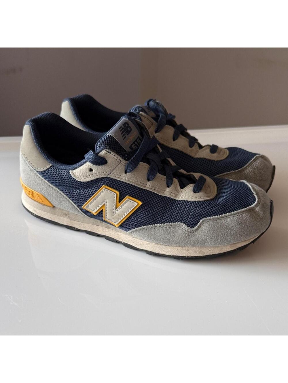 New Balance 515 Blue and Beige Sneakers with Yellow Detail
